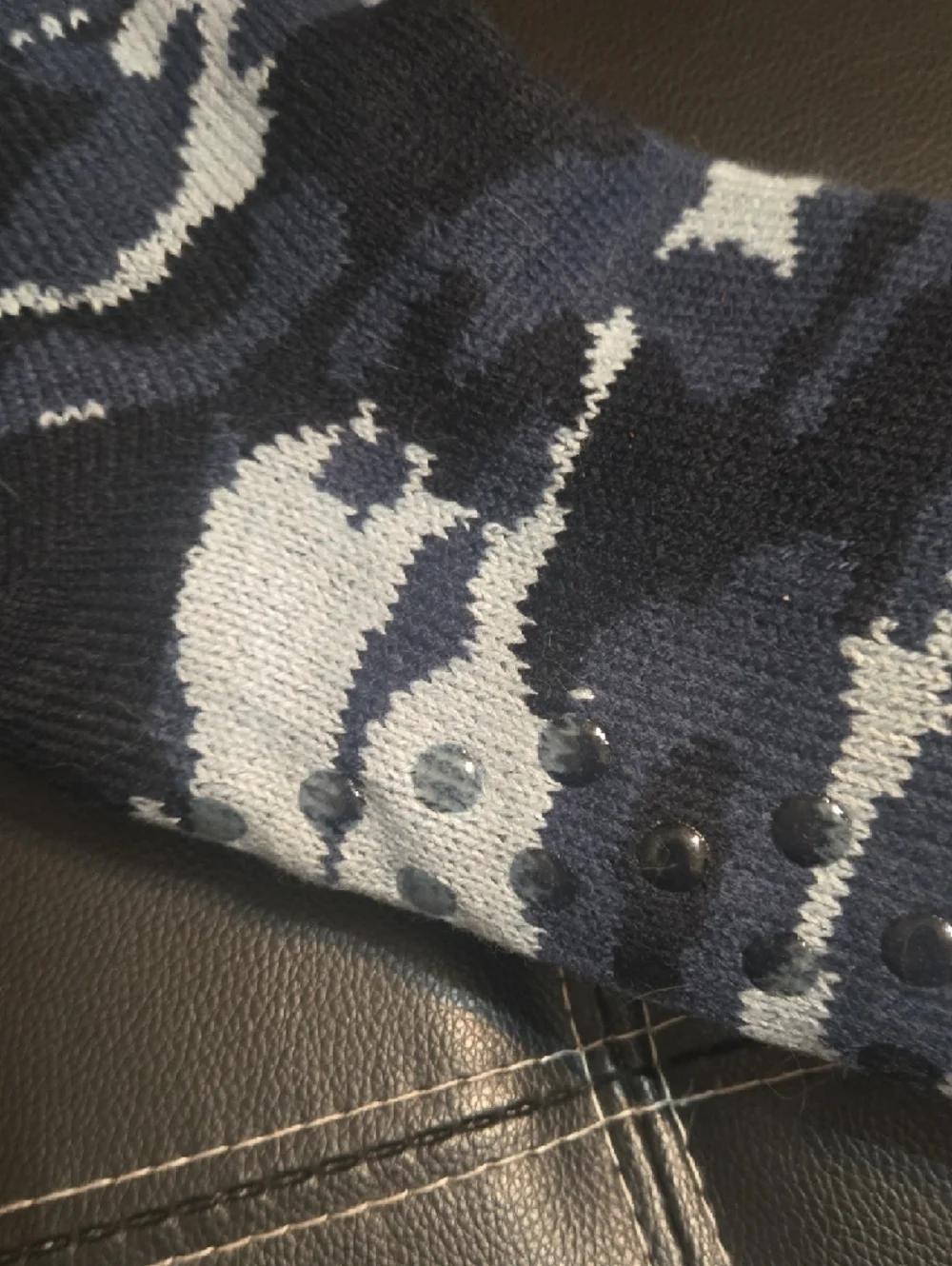 Women's Navy Blue Camo Sherpa-Lined Cozy Socks